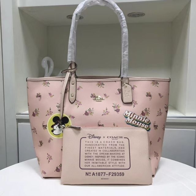 Coach pink sale reversible tote