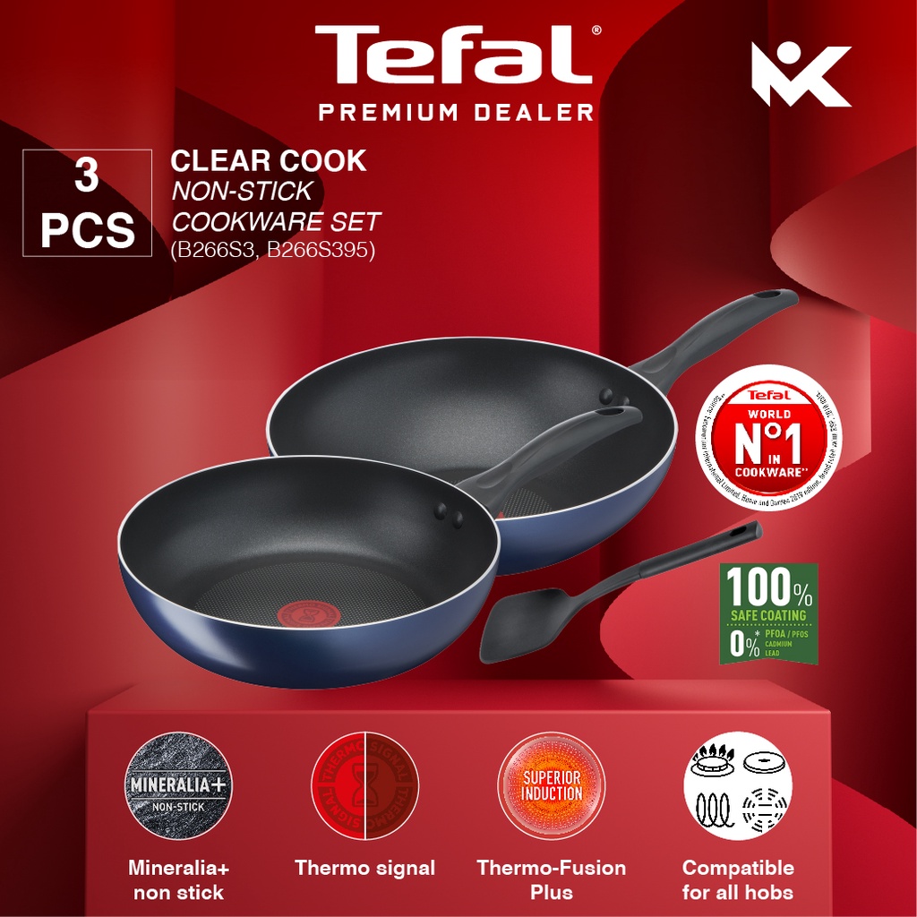 Tefal Induction Non-stick Frypan 3 Piece Set In Black