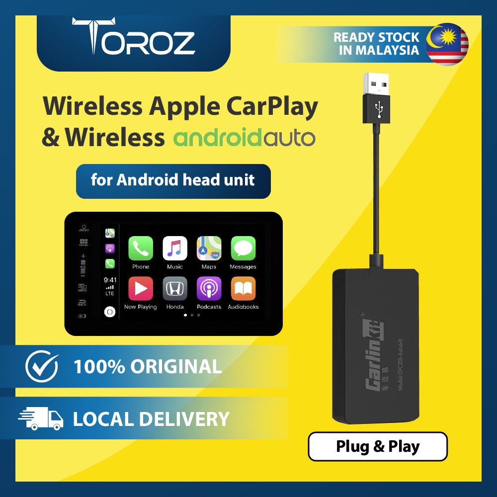 Wireless Apple Carplay Wireless Android Auto Adapter Dongle (Mfi Certified)  TOROZ