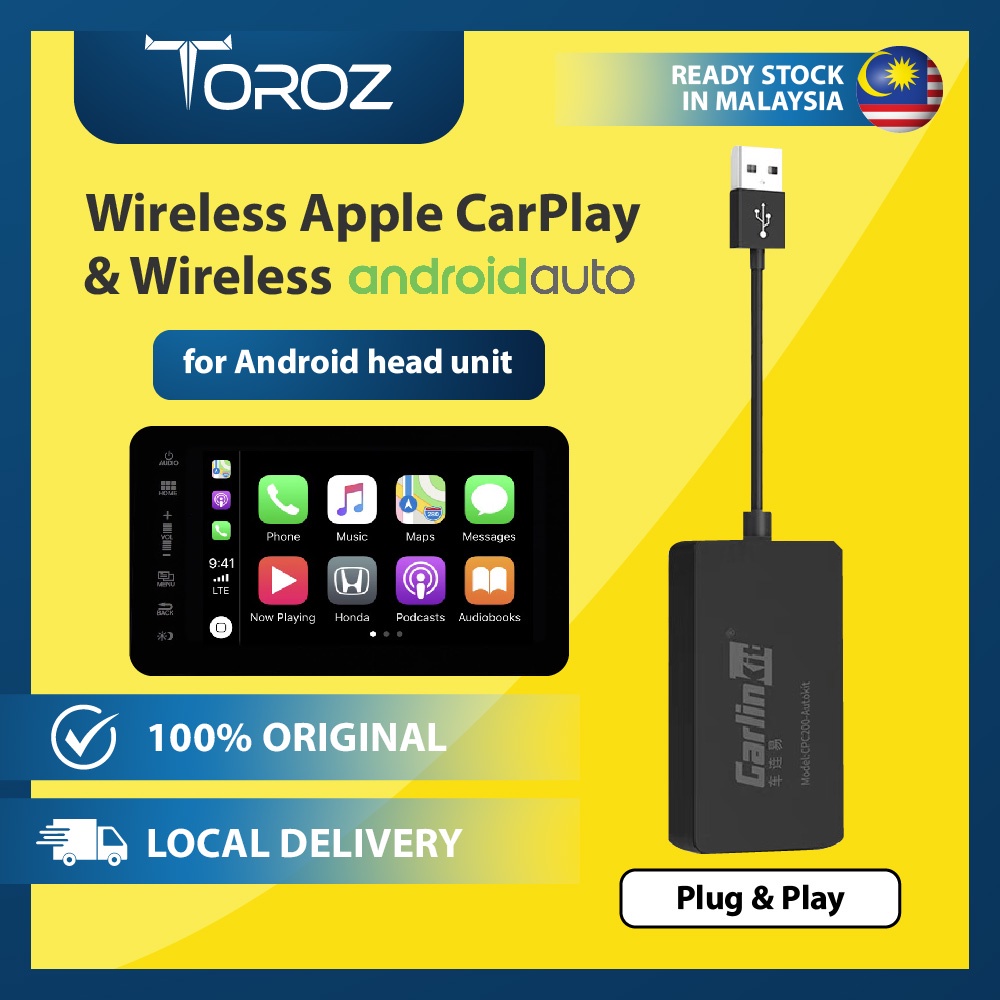 Wireless Apple Carplay Wireless Android Auto Adapter Dongle (Mfi