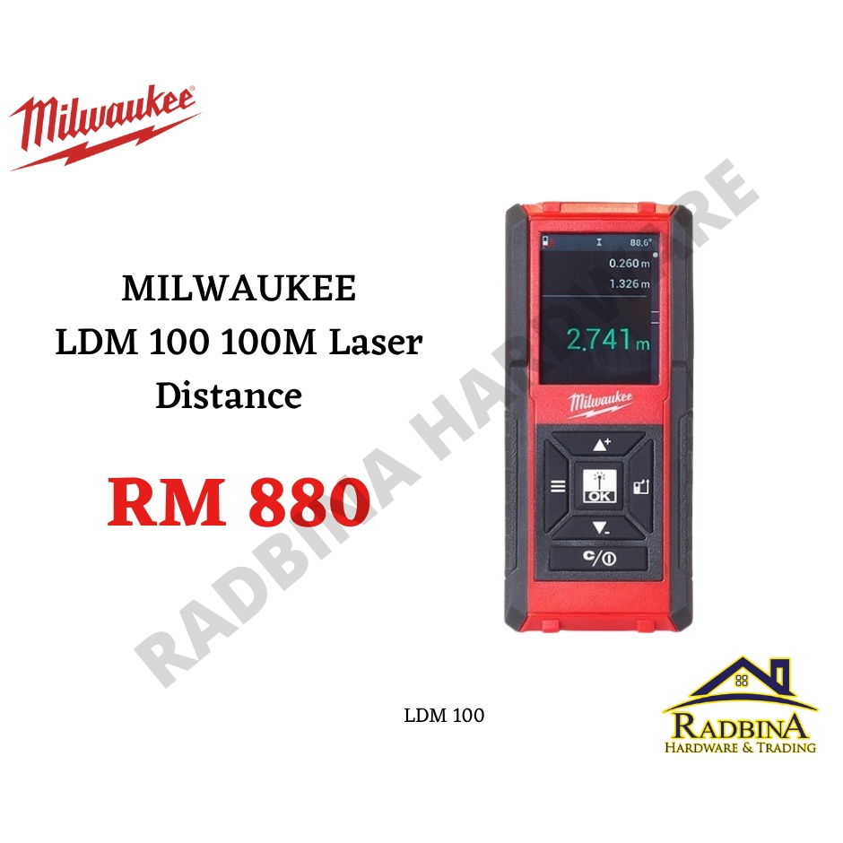 Milwaukee 100m deals laser distance measurer