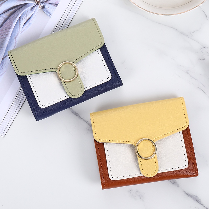  PVC Faux Leather Wallets for Women, Artificial Leather Gift Box  Packing Ladies Small Cute Purses with Zipper Coin Pocket Women's Mini  Wallet with ID Window Girls Zip Around Wallet Credit Card