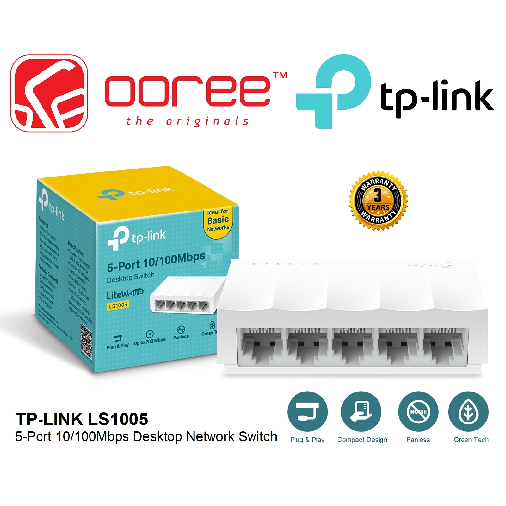Tp-Link LS1008 8-Port 10/100Mbps Desktop Switch(Plastic Case )