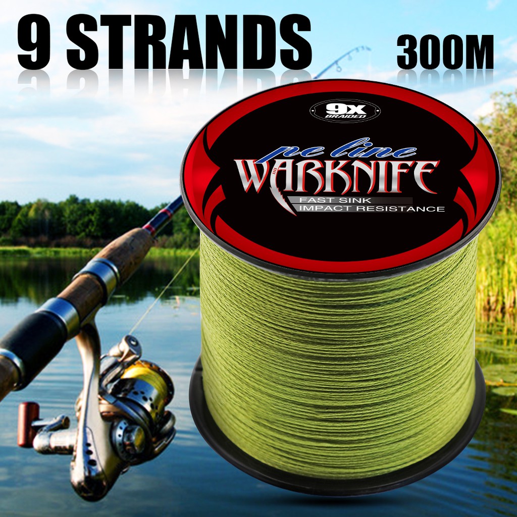 Warknife 9 Strands 300M Braided Fishing Line Jigging PE Line Tali Pancing