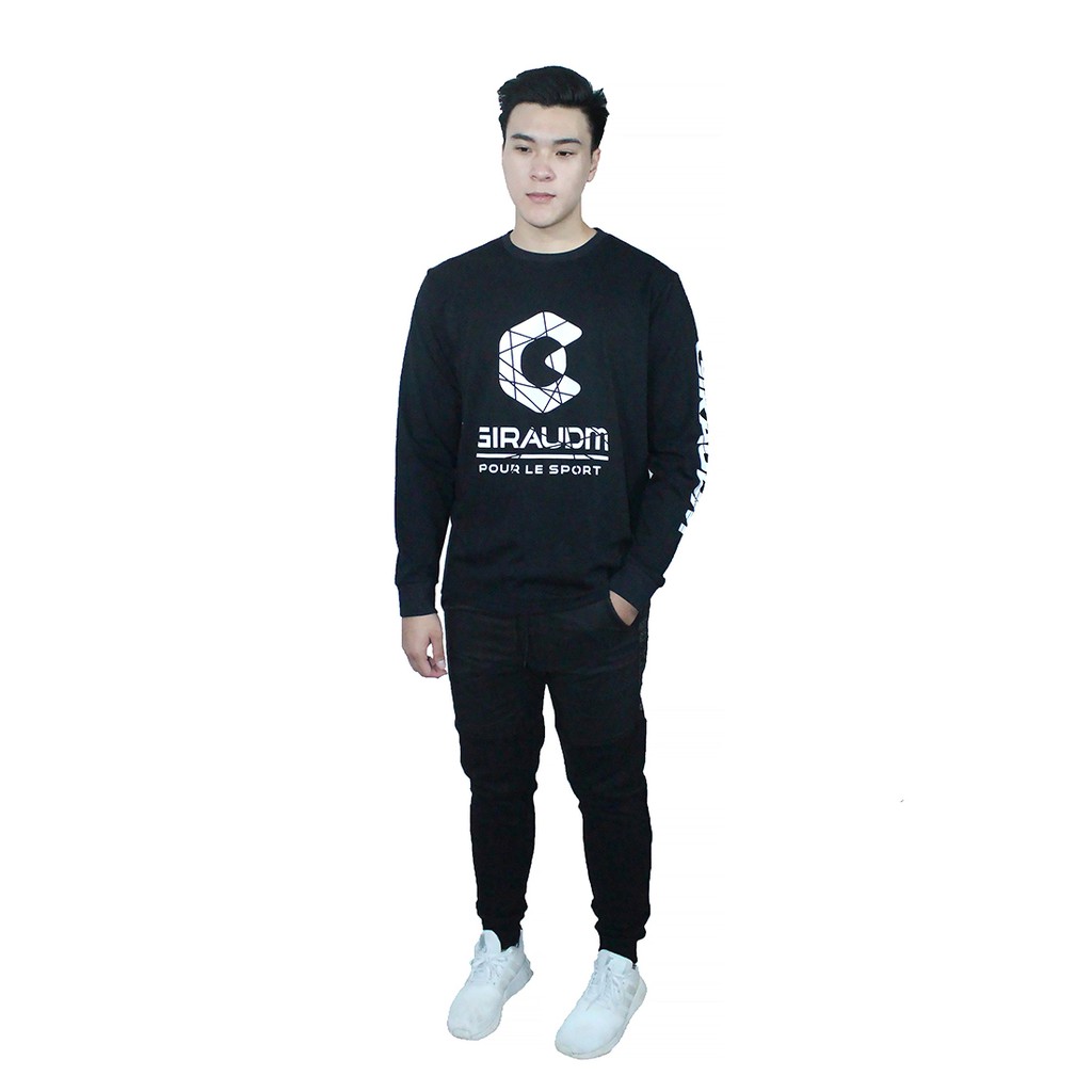 Giraudm Men Main Logo Black Long Sleeve T-Shirt | Shopee Malaysia