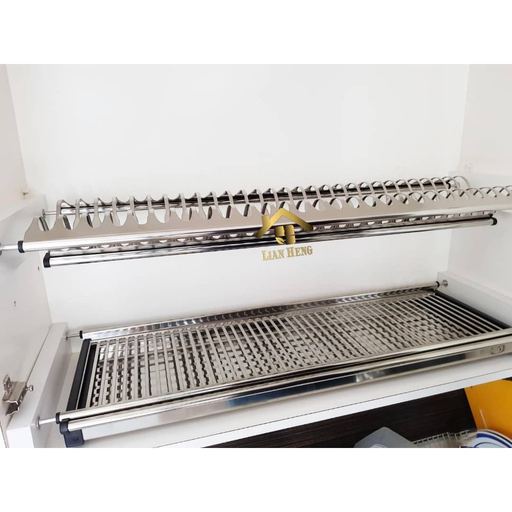 STAINLESS STEEL DISH RACK FOR KITCHEN CABINET HANGING DISH RACK RAK PINGGAN  600MM 800MM 900MM