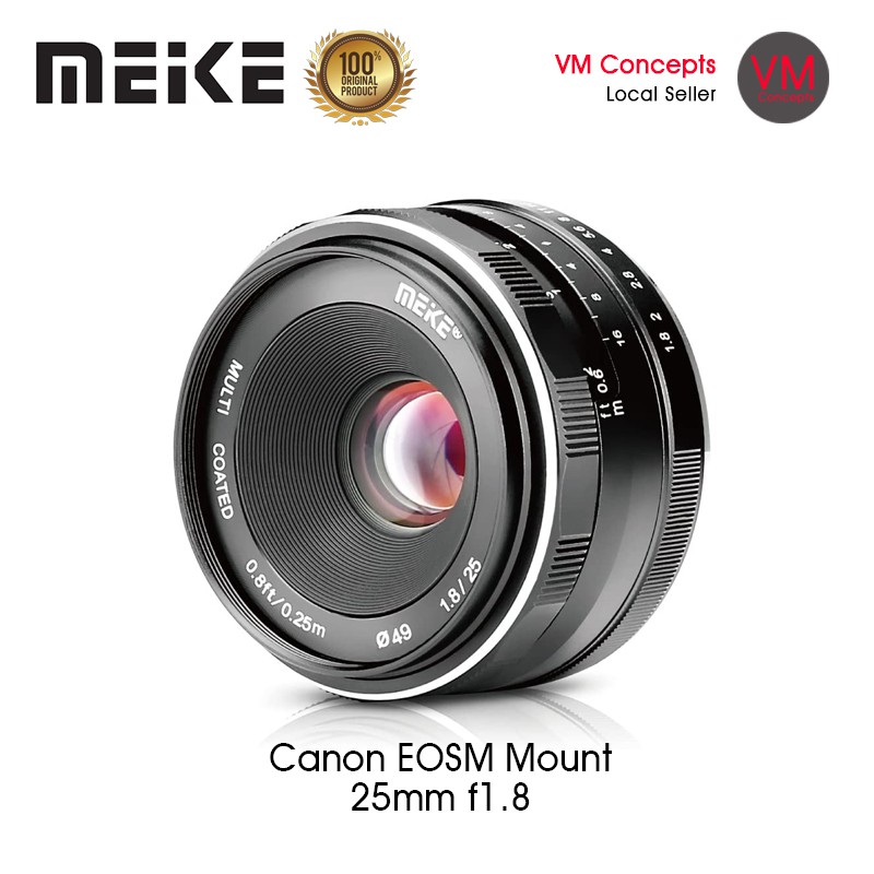 Meike 25mm f1.8 Lens for Canon Mirrorless EOS M Mount APSC (Ready