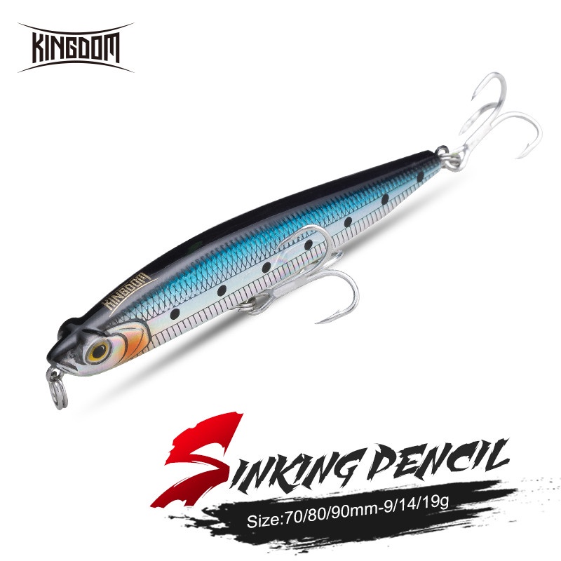Kingdom Slow Sinking Pencil Fishing Lures (14g x 80mm/19g x 95mm) 7504