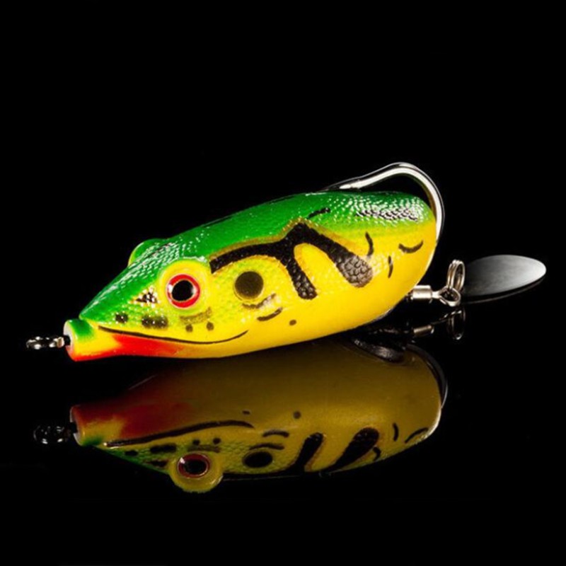 5.5cm/10.5g Soft frog lure Single Hook Spinner Spoon snakehead baits top  water frog lure