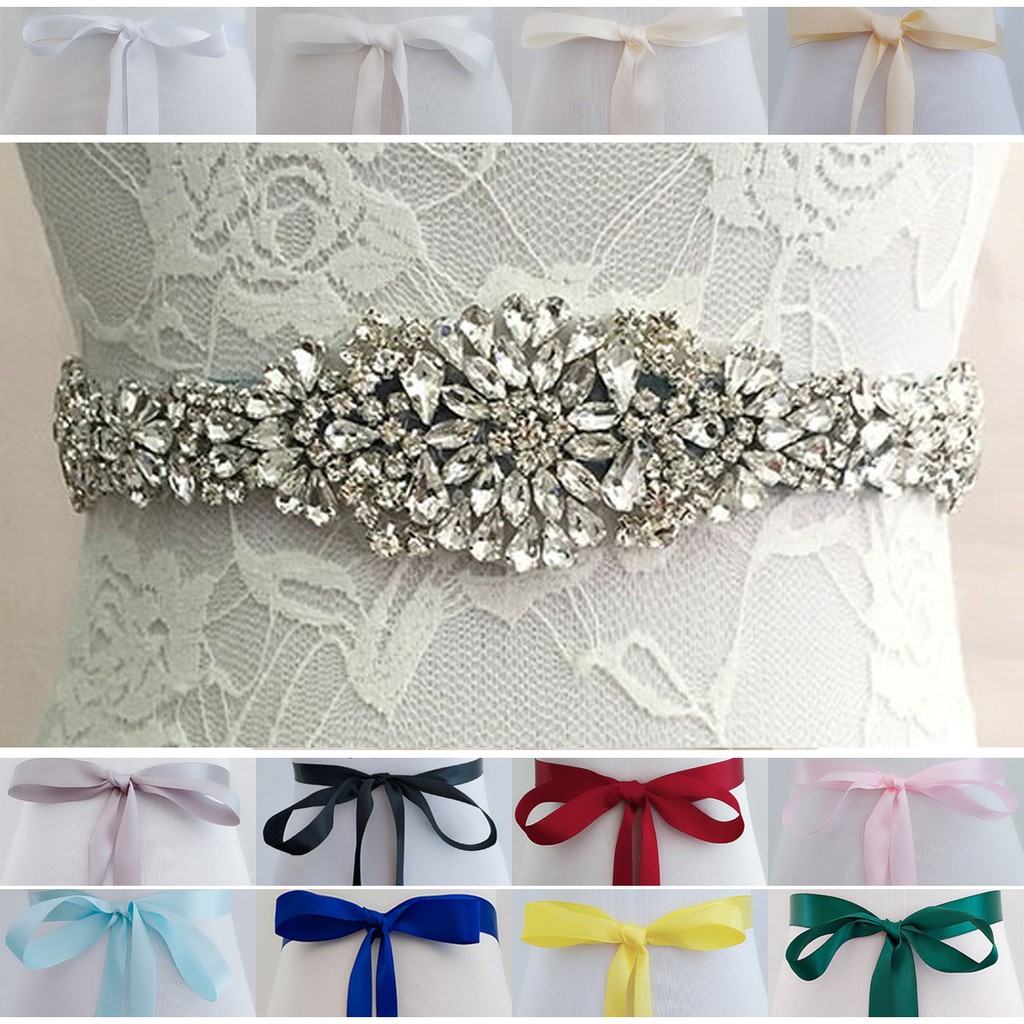 Wedding Bridal Belt with Rhinestone Crystal Wedding Dress Belts