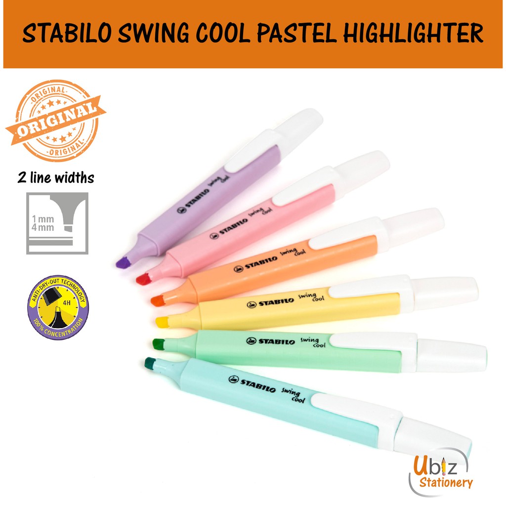 STABILO Swing Cool New PASTEL HIGHLIGHTER (14 colour choice) 4 new colours