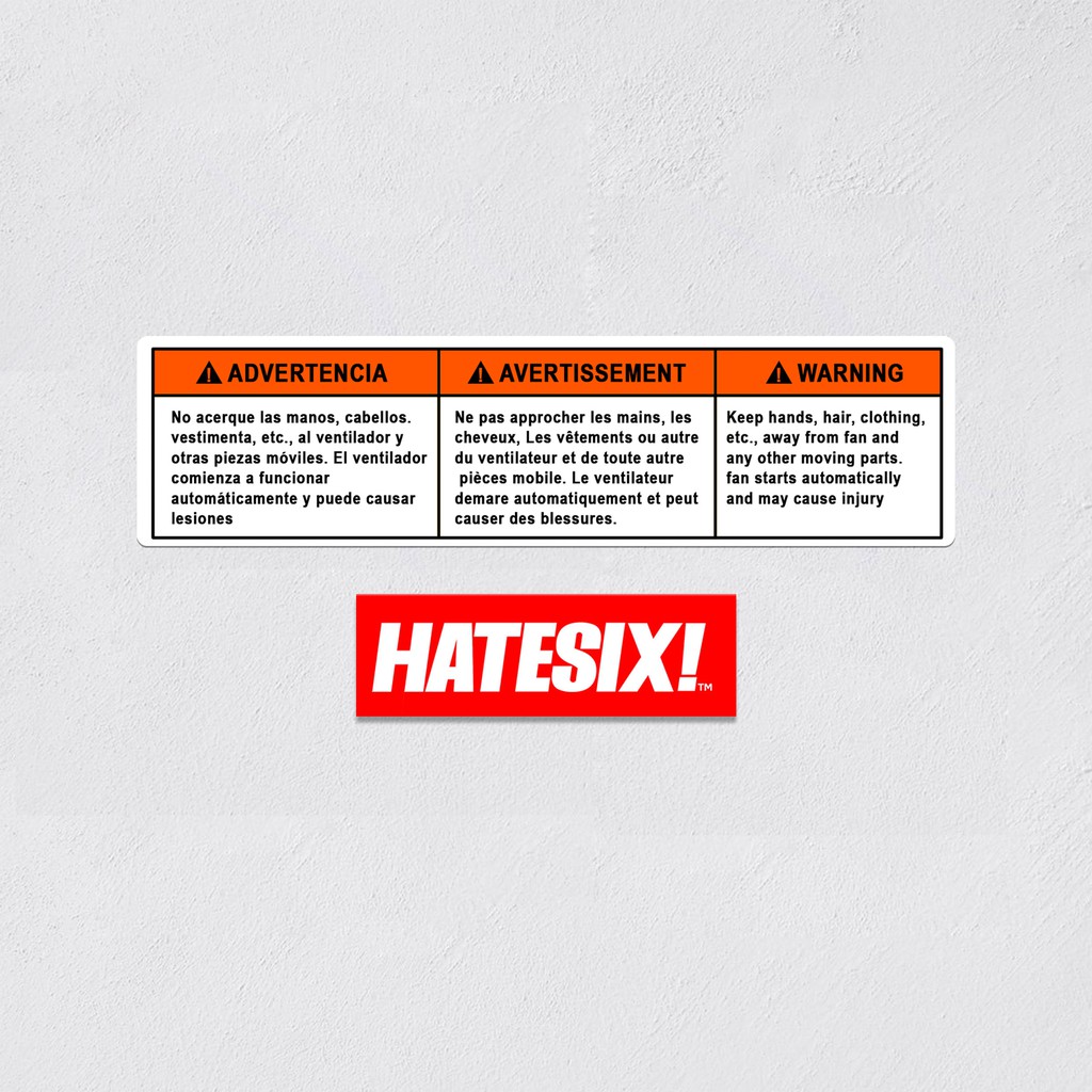 Sticker Decal Warning Fan Suzuki Hatesix
