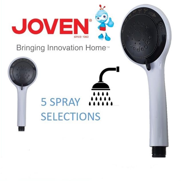 JOVEN Original Water Heater Shower Head with 5 Spray Function Selection  White NR | Shopee Malaysia