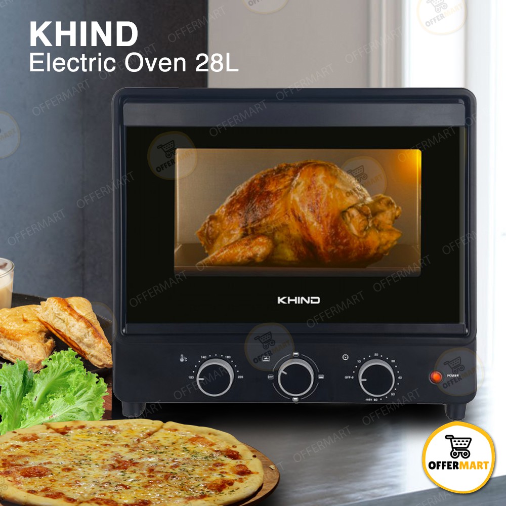 KHIND Electric Oven OT2800 28L 2 Years Warranty 2 Baking Trays Ketuhar Dapur Vertical Ovens Toaster Kuih Raya