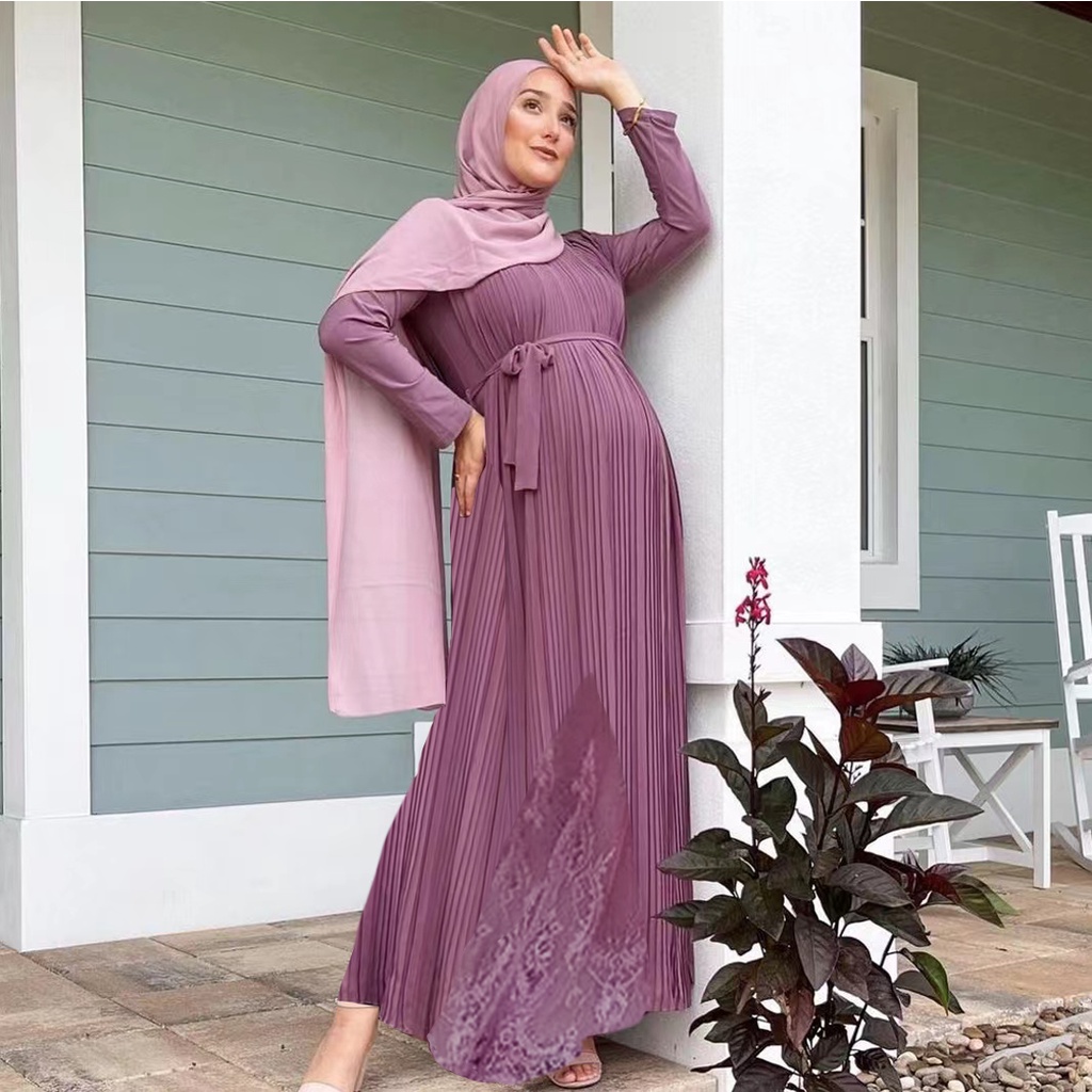 Pleated abaya outlet dress