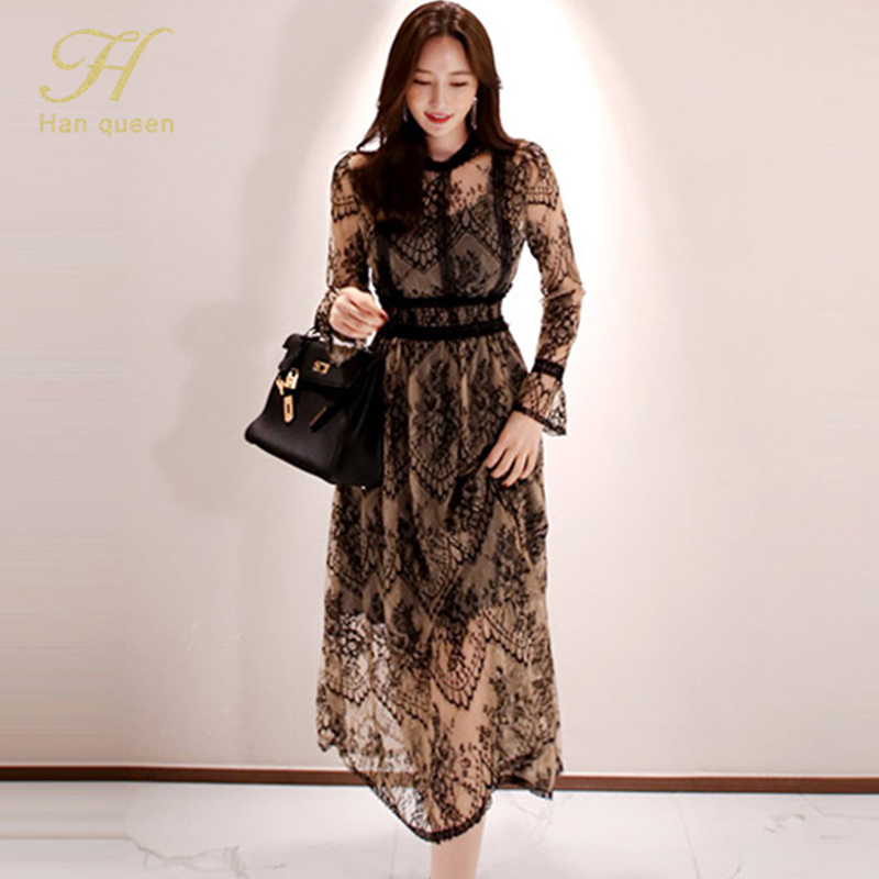 H Han Queen 2023 Autumn Blusas Women Vintage Tops Long Sleeve