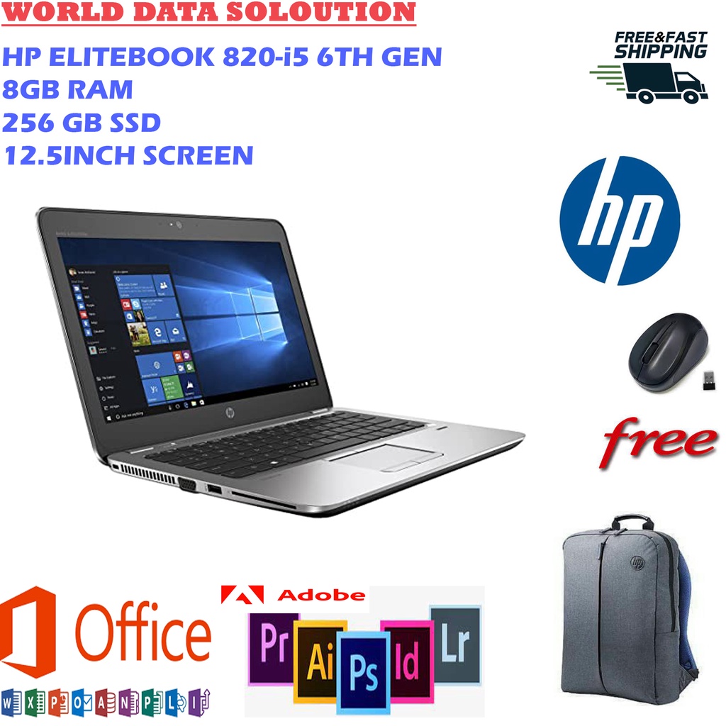 HP ELITEBOOK 820 G3 i5-6300U/8GB RAM/256GB SSD/BUILT IN CAMERA/WIN