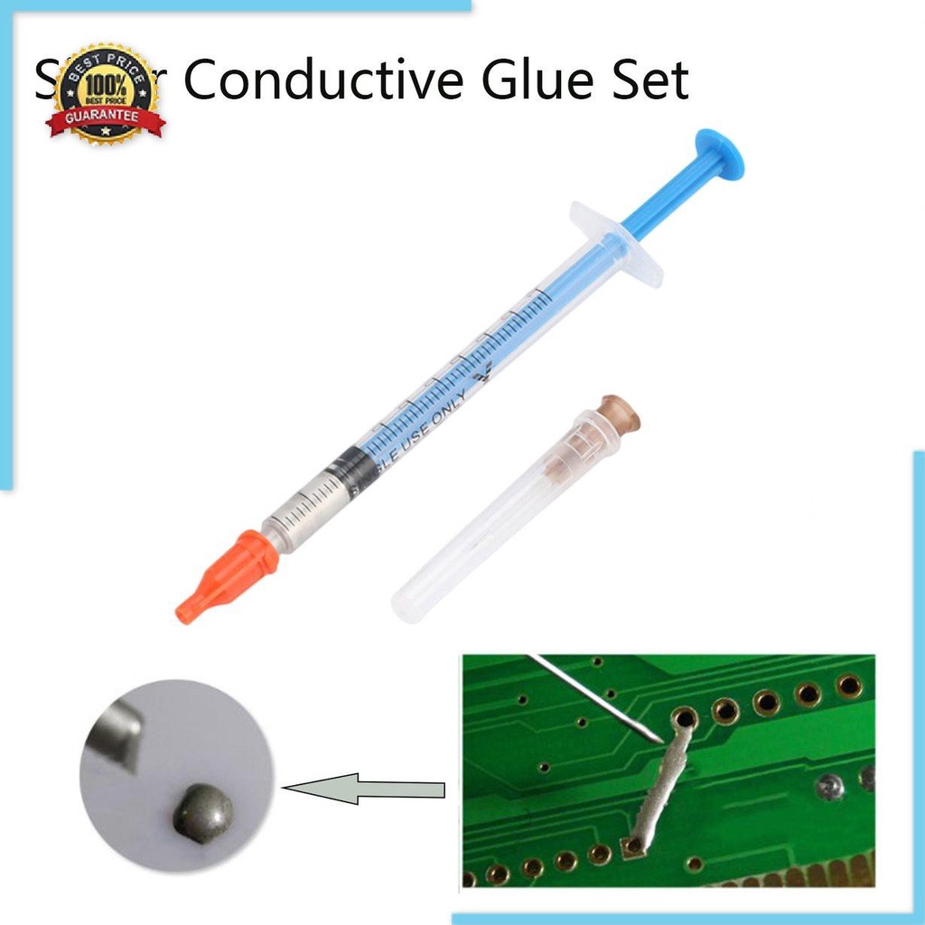 2-pack of 0.2ml silver conductive glue wire electrical adhesive