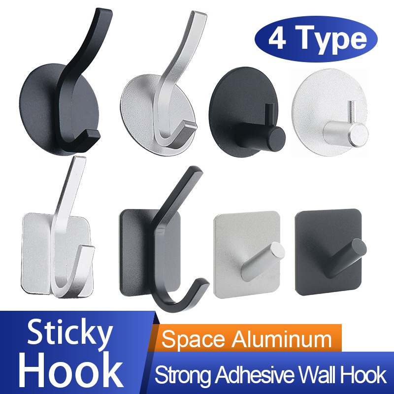 4 Type Strong Adhesive Hook Wall Kitchen Hook Waterproof Space