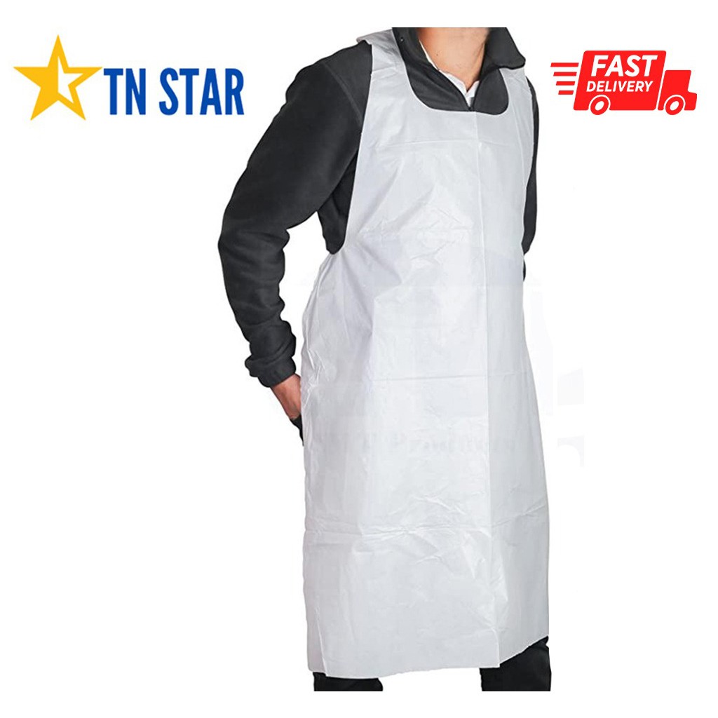 100Pcs Disposable Aprons Waterproof Oil Proof Antifouling PE Plastic Aprons  HOT