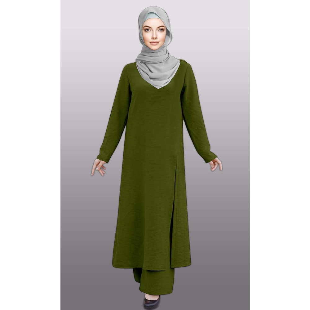 Suit Warda-Suit Pasang Blouse Labuh Dan Seluar Muslimah-Jubah