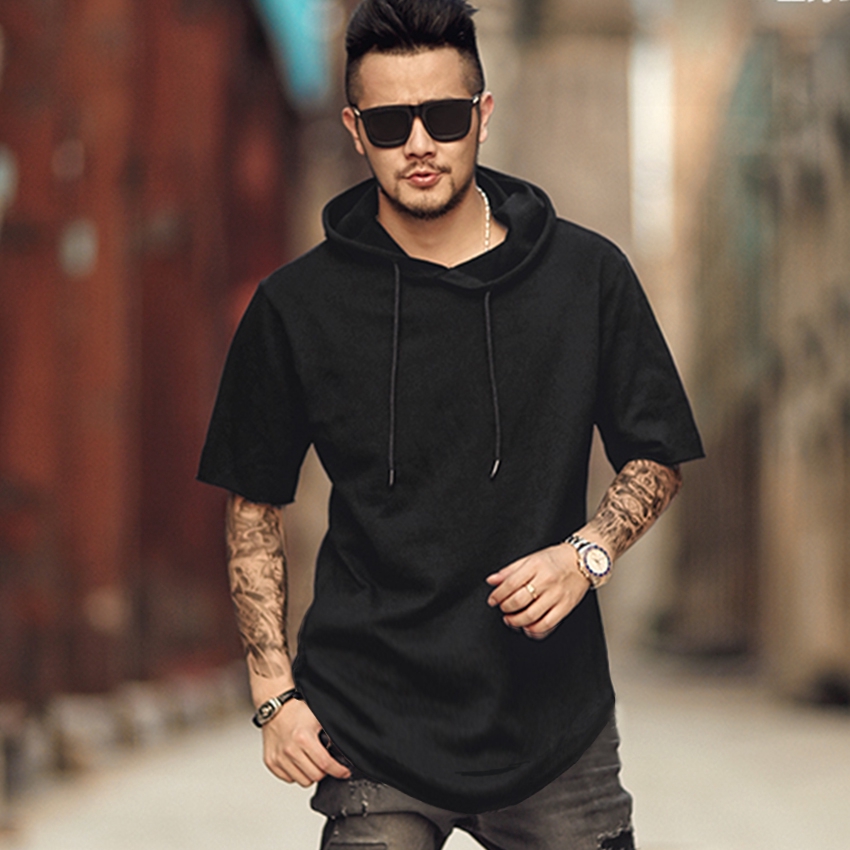 Short sleeve hoodie clearance style