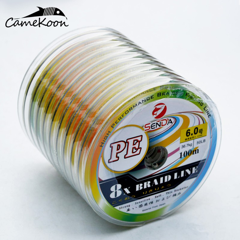 CameKoon 100M 200M Multifilament Fishing Line 8 Strands Strong PE Braided  Sea Fishing Line