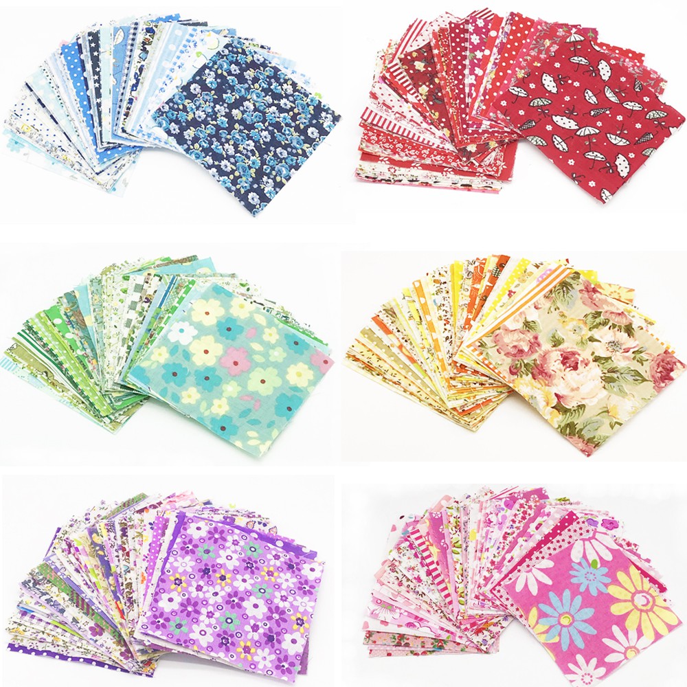 20pcs 10 X 10 Inch Cotton Fabric Square No Repeat Patchwork Fabrics Multi  Color Printed Floral Square Patchwork Fabric Quilting Fabric Bundles For DIY