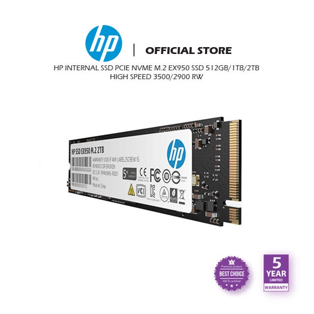 READY STOCK】 HP EX950 M.2 NVMe Internal SSD 512GB / 1TB / 2TB 3D