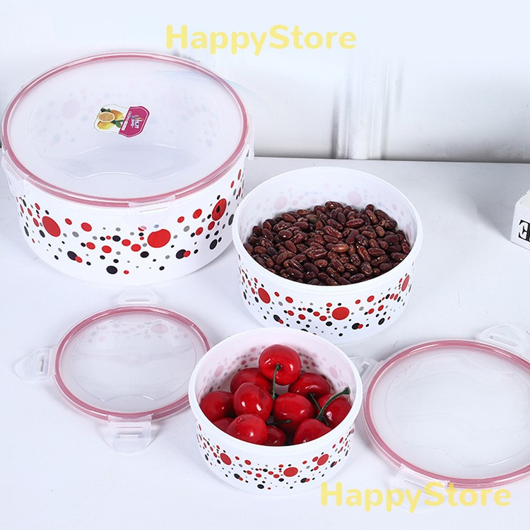 Ceramic Bowls with Lids Food Storage Container Household Fresh