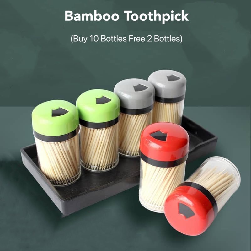 Bamboo Toothpick Buy 10 Bottles Free 2 Bottles Shopee Malaysia