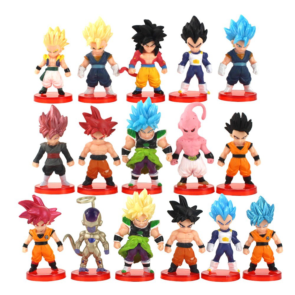 6Pcs Anime Dragon Ball Z Ação Filho Goku Vegeta Trunks Son Gohan Super  Saiyan Mini PVC Estatueta Colecionável Modelo Toy Kids Gift