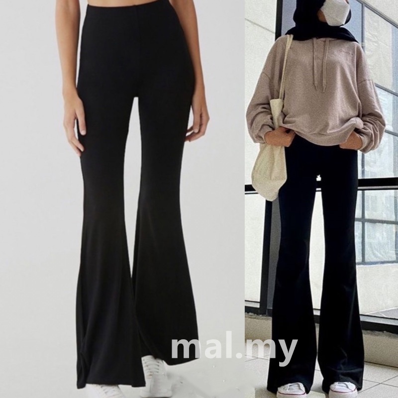 Korean Women Palazzo Tulang Bootcut Pants Plus Size Loose Office Work Long  Pants Seluar Slack Muslimah