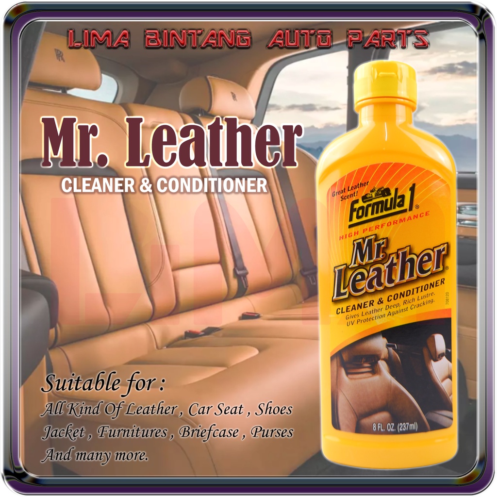 Formula 1 Mr. Leather Cleaner and Conditioner Spray, Enriched Leather  Conditioner for Car Interior, Shoes 