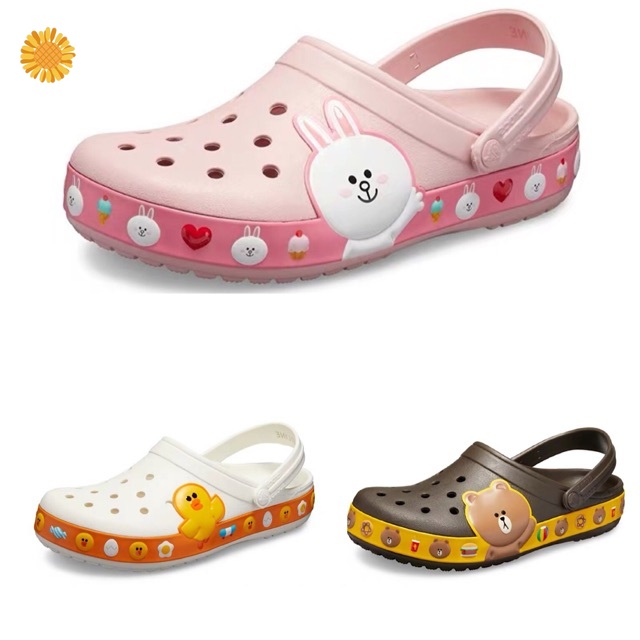 CROCS LINE FRIENDS Duet Sport Clogs Unisex Linefriends FREE JIBBITZ WOVEN BAG