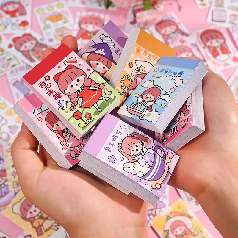 Mini Sticker Book, Pocket Sticker Pad, Cartoon Cat Stickers, Planner  Stickers, Kids Mini Sticker Pad, 50 Stickers 
