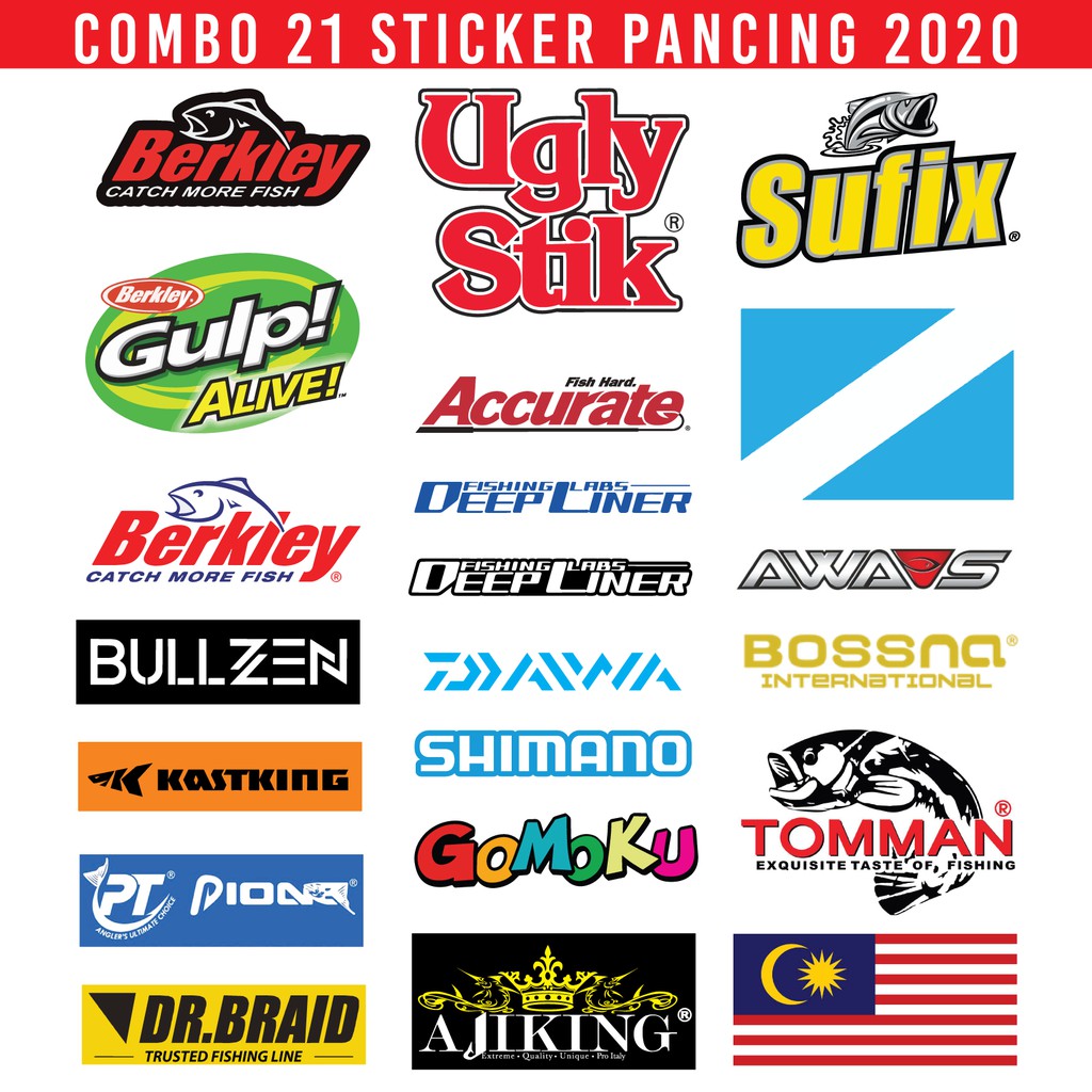 🔥Combo 21pcs🔥 Sticker Pancing Fishing All in one brands top
