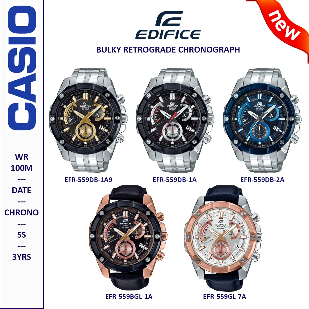 CASIO EDIFICE RETROGRADE CHRONOGRAPH EFR 559 SERIES