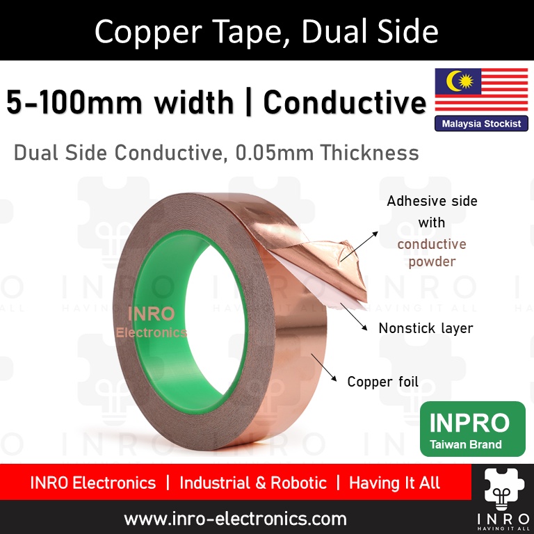 Copper Foil Tape Multi-Sizes with Conductive Adhesive Double-Sided  Conductive Copper Tape for Soldering Guitar - China Copper Foil, Copper  Foil Tape