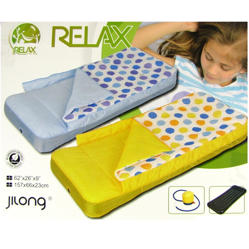 Children's sleeping bag with air outlet mattress