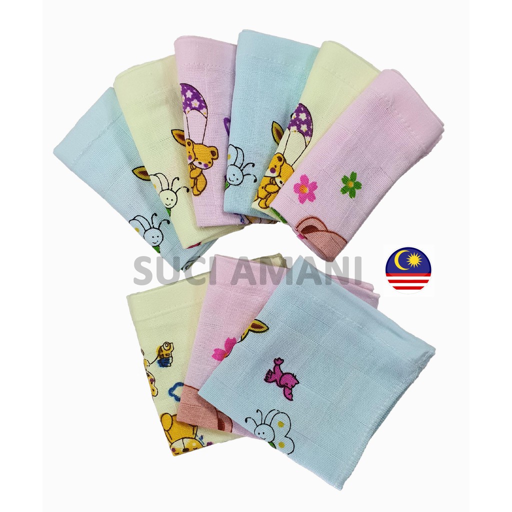 6 / 12 Pack Hight Quality 6 Layers Cotton Gauze Baby Face Towel