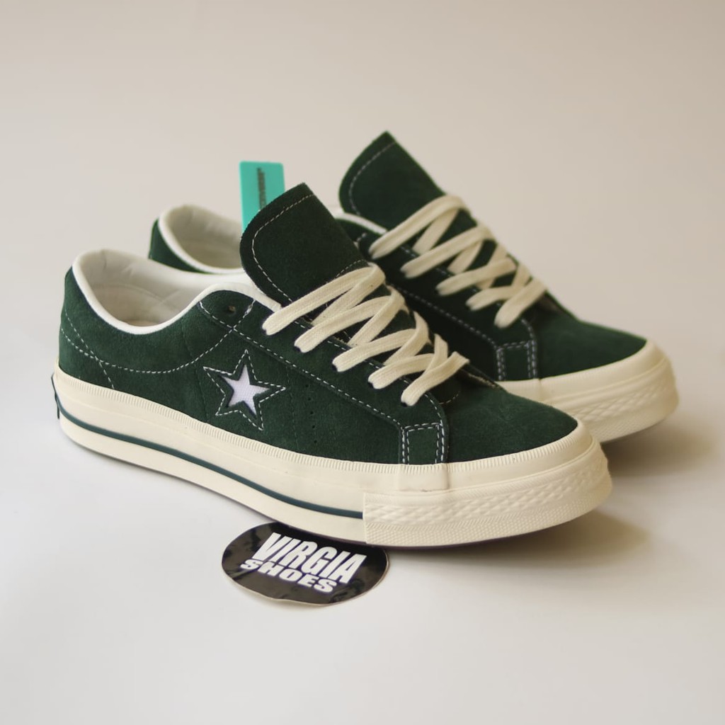 Green suede converse one 2025 stars