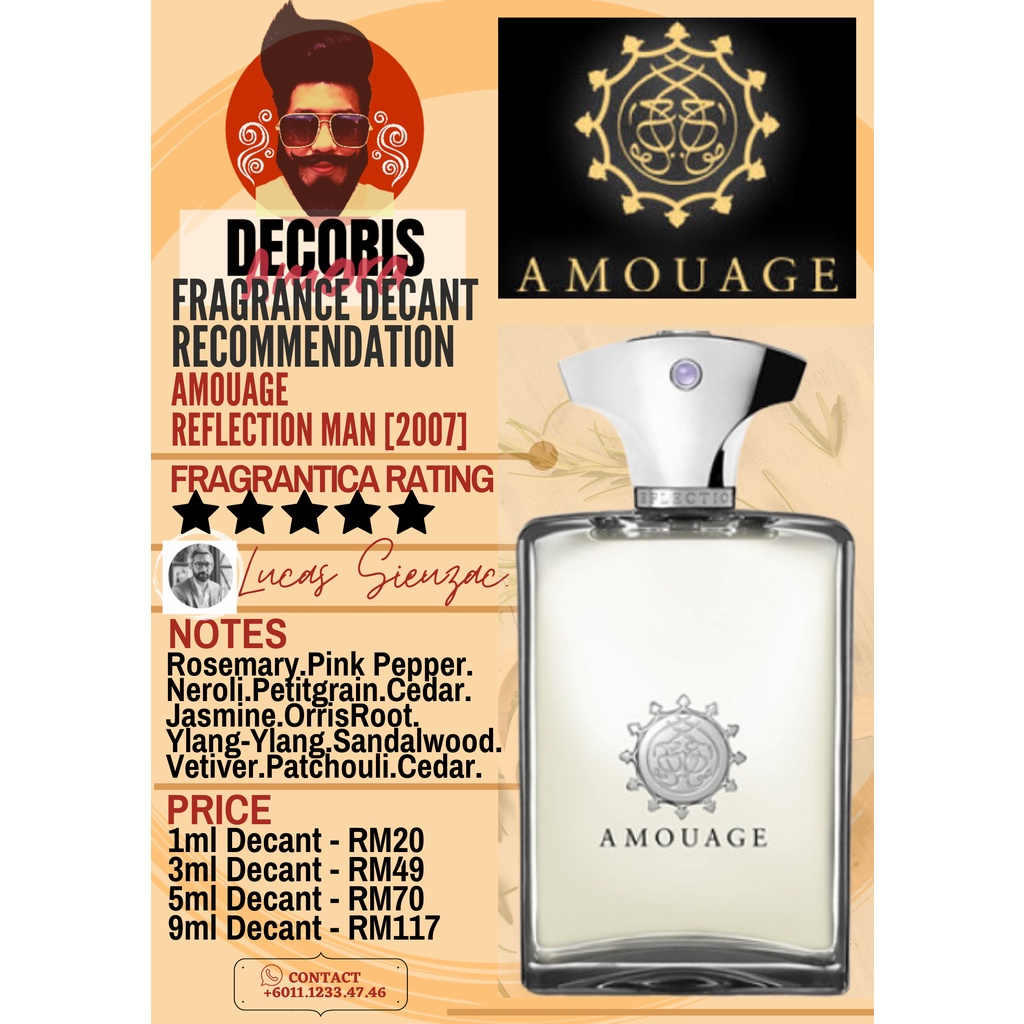 Amouage Reflection Man Decant Perfume Shopee Malaysia