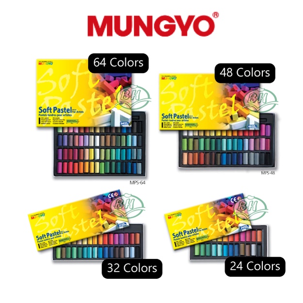 MUNGYO Soft Pastel 64 Color Set Square Chalk (US English Version)