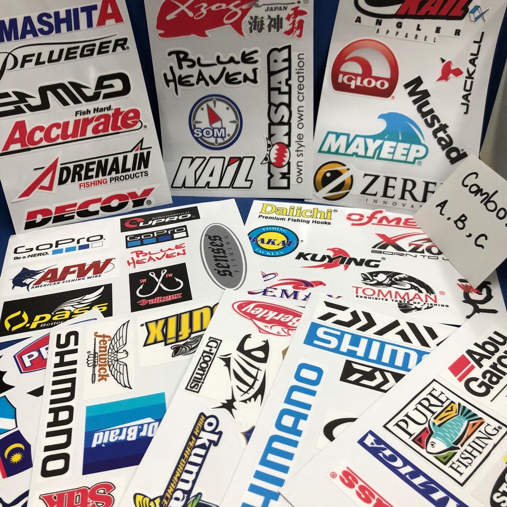 Sticker Pancing - Fishing Brands All in one