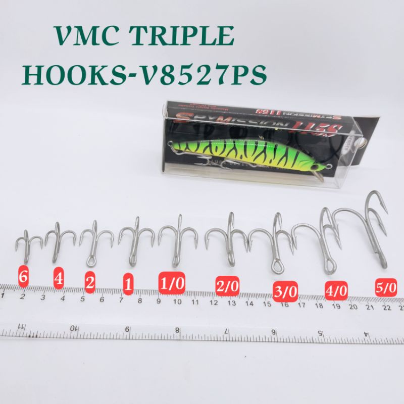 VMC V8527PS TREBLE HOOKS mata tiga VMC VMC treble hook