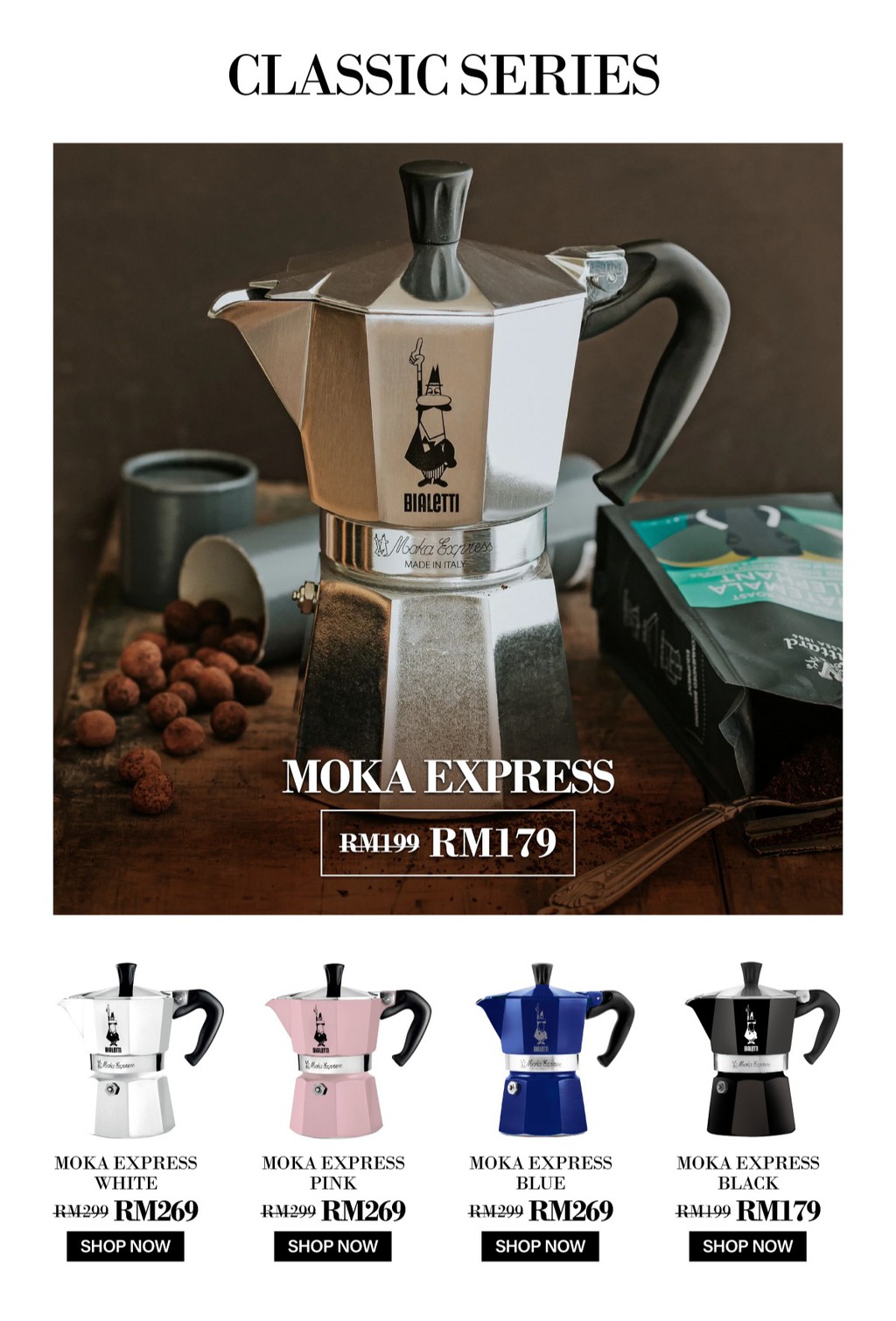Bialetti Rainbow Italian Moka Espresso Stovetop Coffee Maker Pot 3