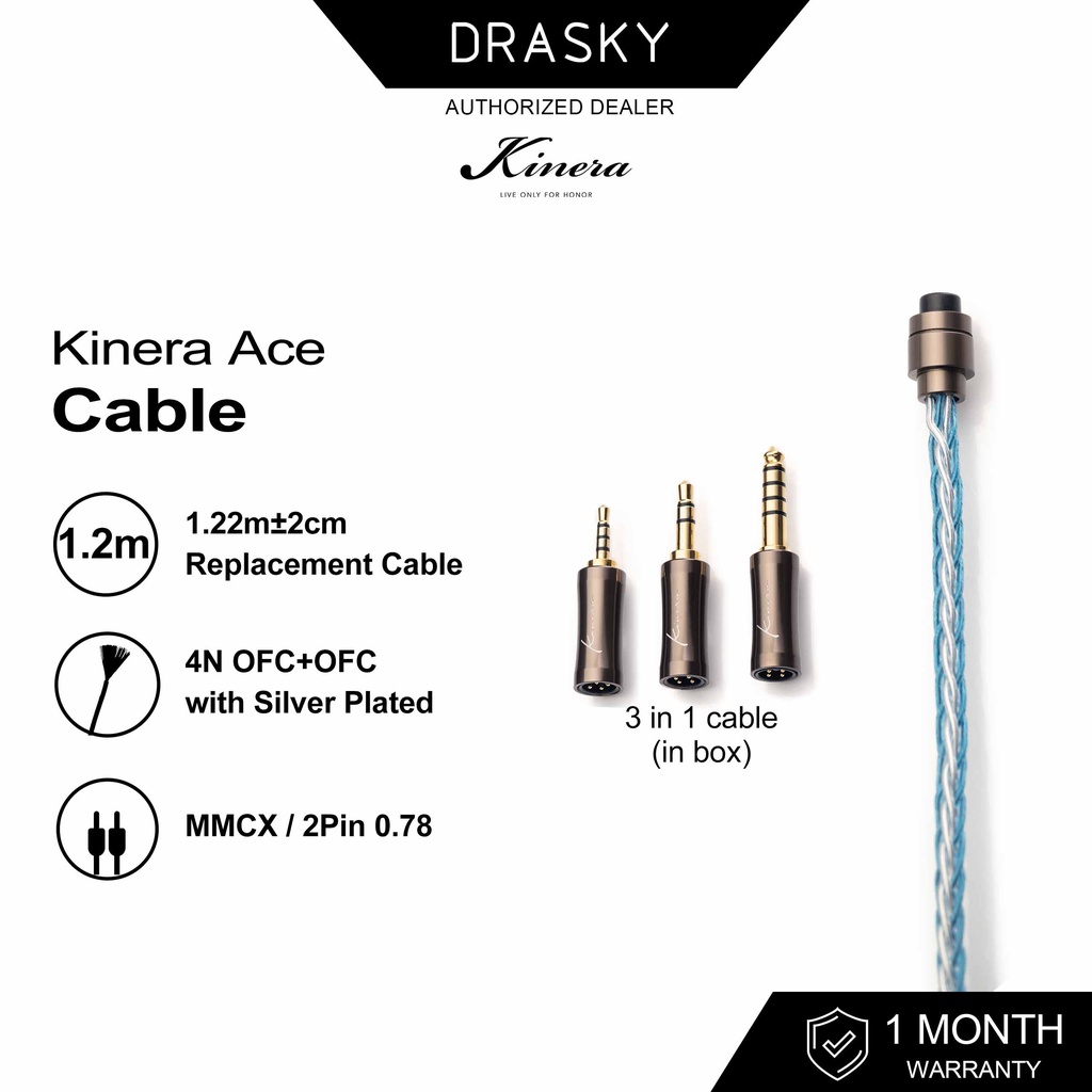 Kinera Ace Modular Upgrade Cable (2.5+3.5+4.4),OFC+ OFC with