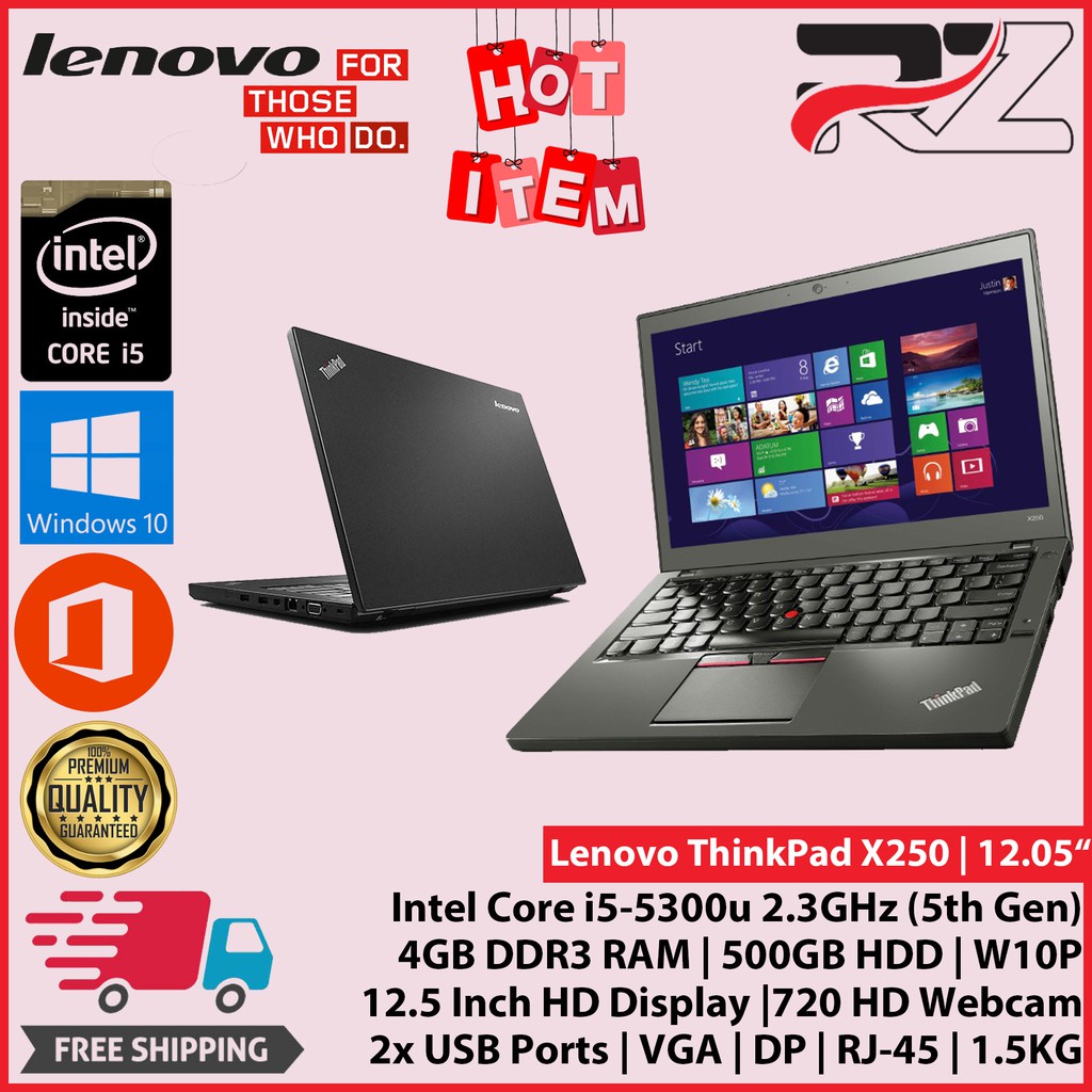 Lenovo ThinkPad X250 Core i5-5300U (5th Gen) 12.5