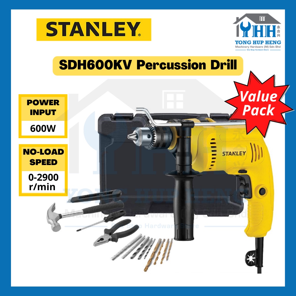 STANLEY Impact Hammer Drill SDH600KV Value Pack 600W SDH600